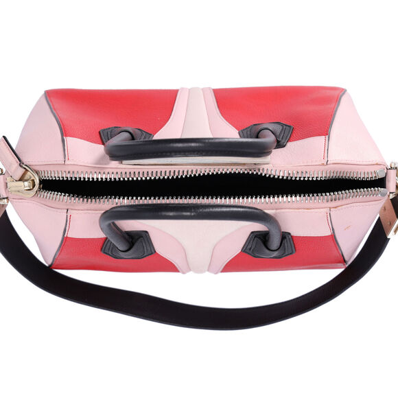 GIVENCHY Antigona Small Satchel Sugar Goatskin Tri-Color Red Pink Black - Picture 12 of 12